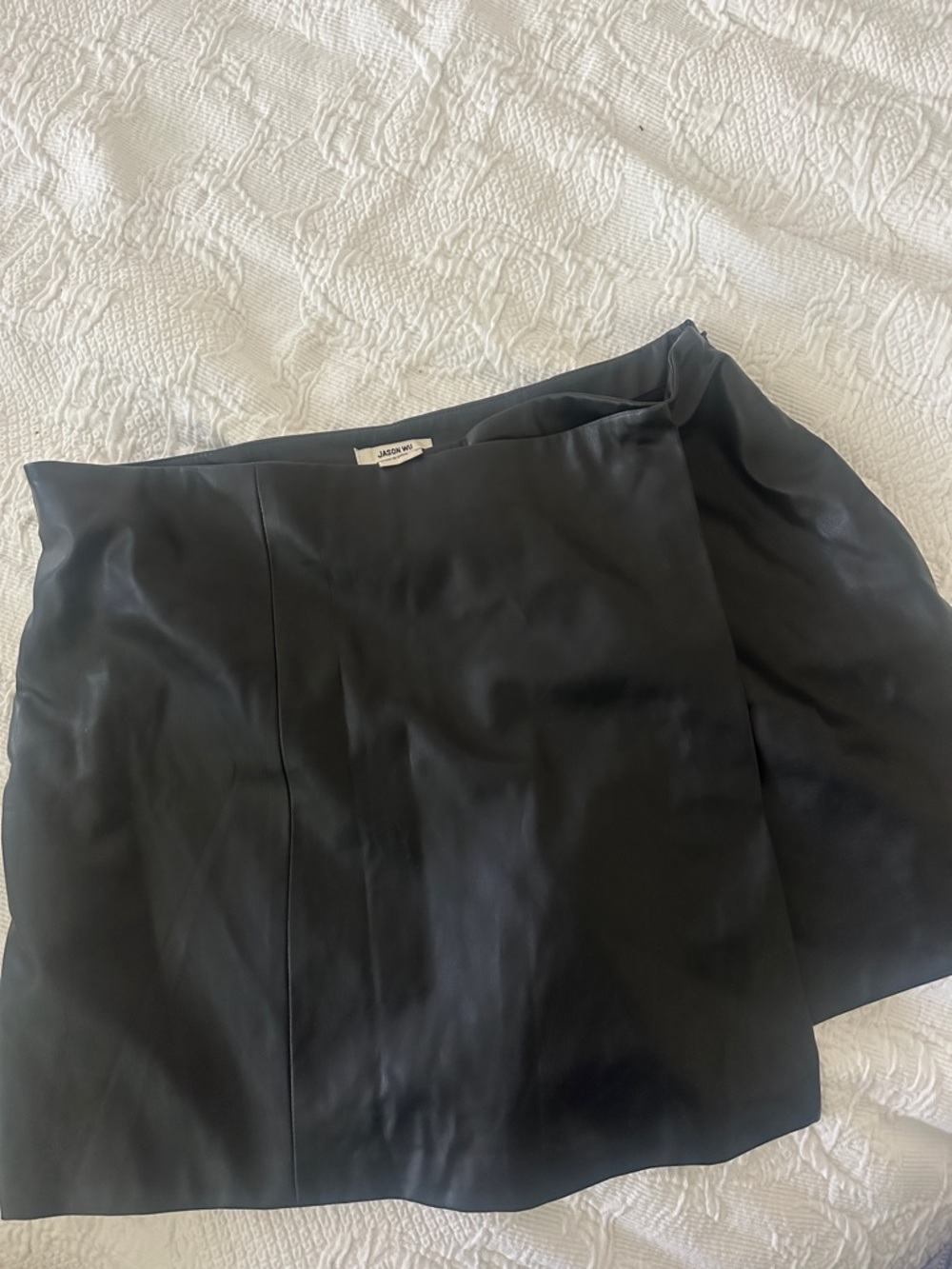 Jason Wu Sleek Black Faux Leather Mini Skort